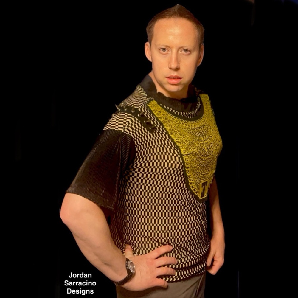 Jordan Sarracino Designs Couture Black&Yellow Spiked Shirt